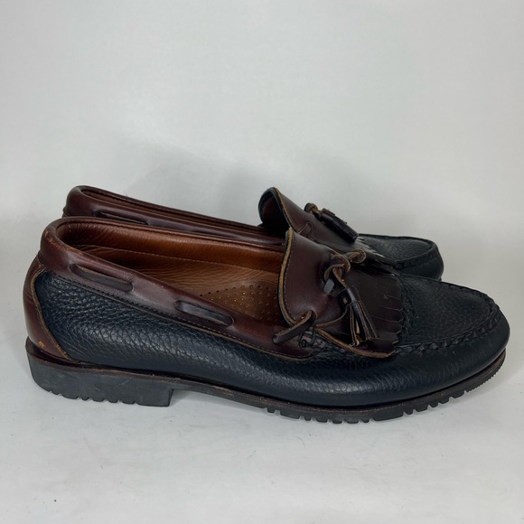 Allen Edmonds Nashua Loafers Shoes 9.5 D Black Brown Leather Tassel Made In USA main image 12